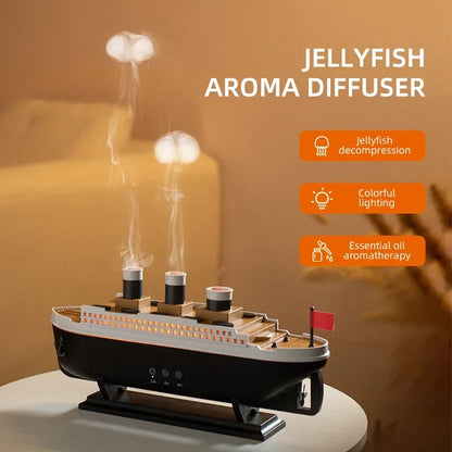 Luxury Ocean Liner Electric Aroma Air Humidifier Cruise Ship Model Aromatherapy Essential Oil Diffuser for Home Decoration