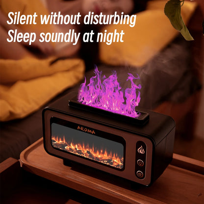 3D Simulated Fireplace Diffuser 7 Colors LED Ultrasonic Aroma Therapy