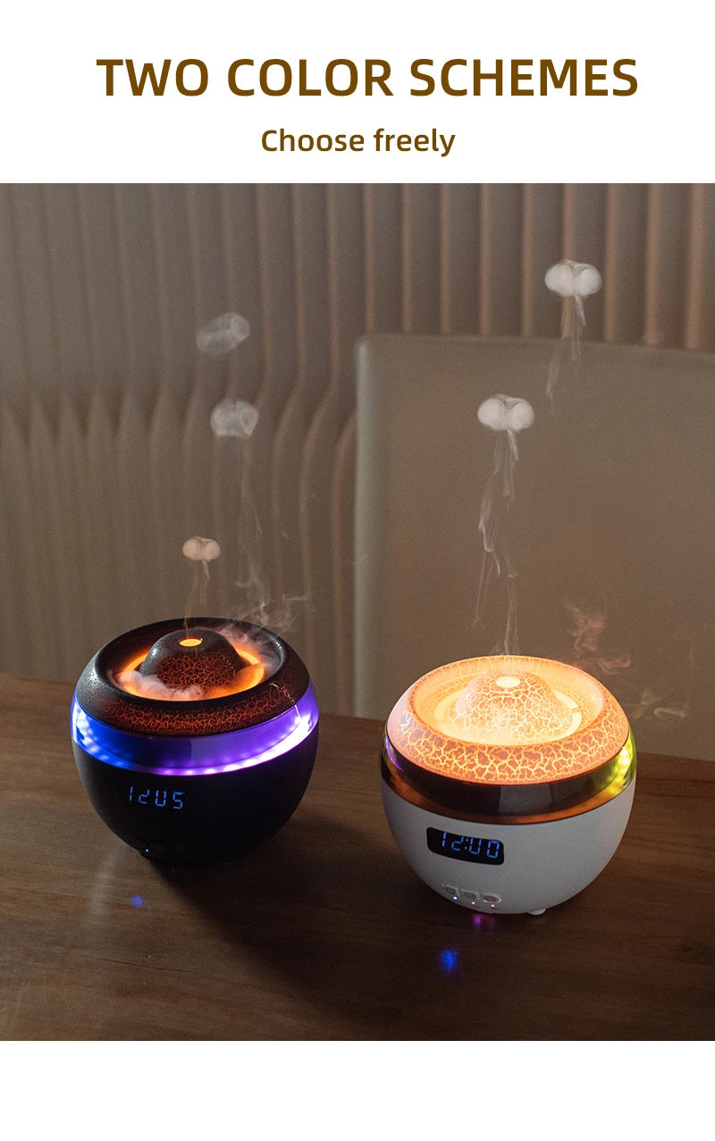 Flame Humidifier with Colorful LED Lights New Upgraded Essential Oil Diffusers, Decibel-Low Diffuser Humidifier for Home, Yoga