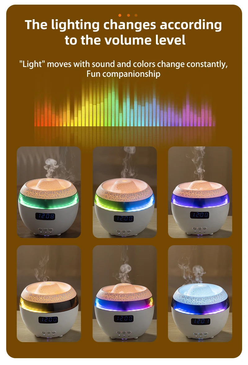 Flame Humidifier with Colorful LED Lights New Upgraded Essential Oil Diffusers, Decibel-Low Diffuser Humidifier for Home, Yoga