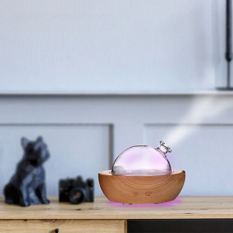 Essential Oil Diffuser Waterless Nebulizing Aromatherapy Beech Wood Glass for Home Office Gift Spa Yoga Difusor De Aroma