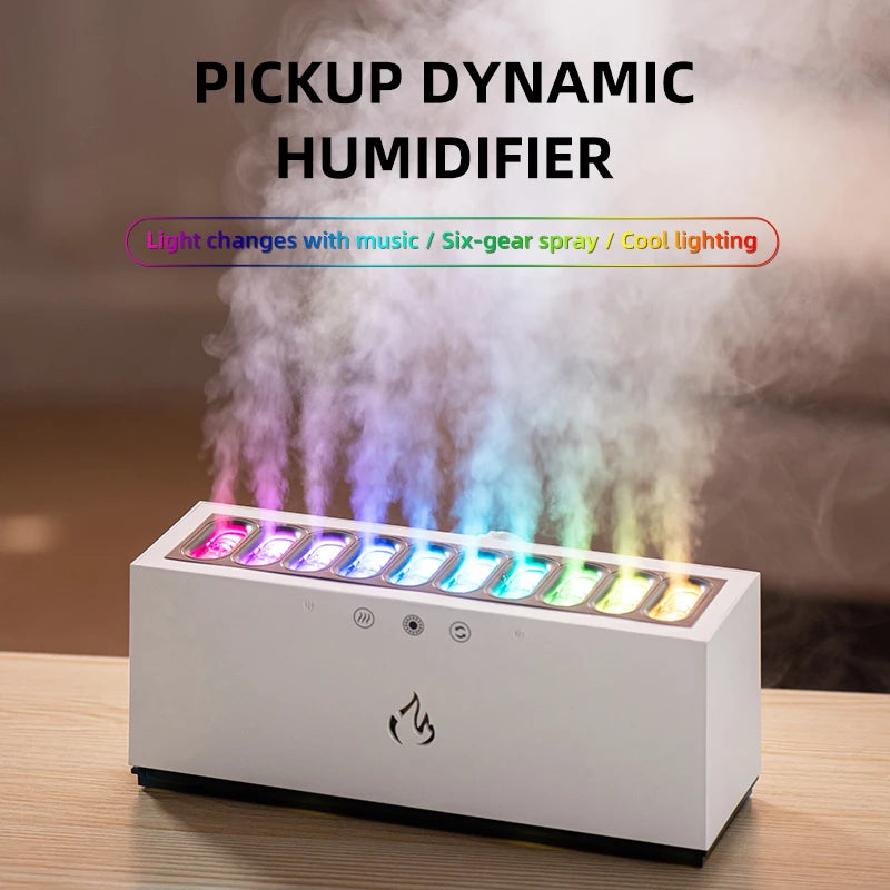 Heavy Fog Air Humidifier USB Ultrasonic Cool Mist Maker with RGB LED Lamp Follow Sound Rhythm Spray for Home Room Aroma Diffuser