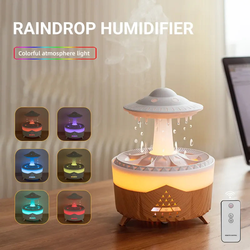 Raindrop Humidifier & Aroma Diffuser - USB Mist Maker