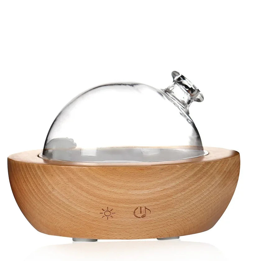 Essential Oil Diffuser Waterless Nebulizing Aromatherapy Beech Wood Glass for Home Office Gift Spa Yoga Difusor De Aroma