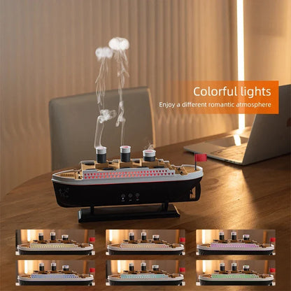 Luxury Ocean Liner Electric Aroma Air Humidifier Cruise Ship Model Aromatherapy Essential Oil Diffuser for Home Decoration