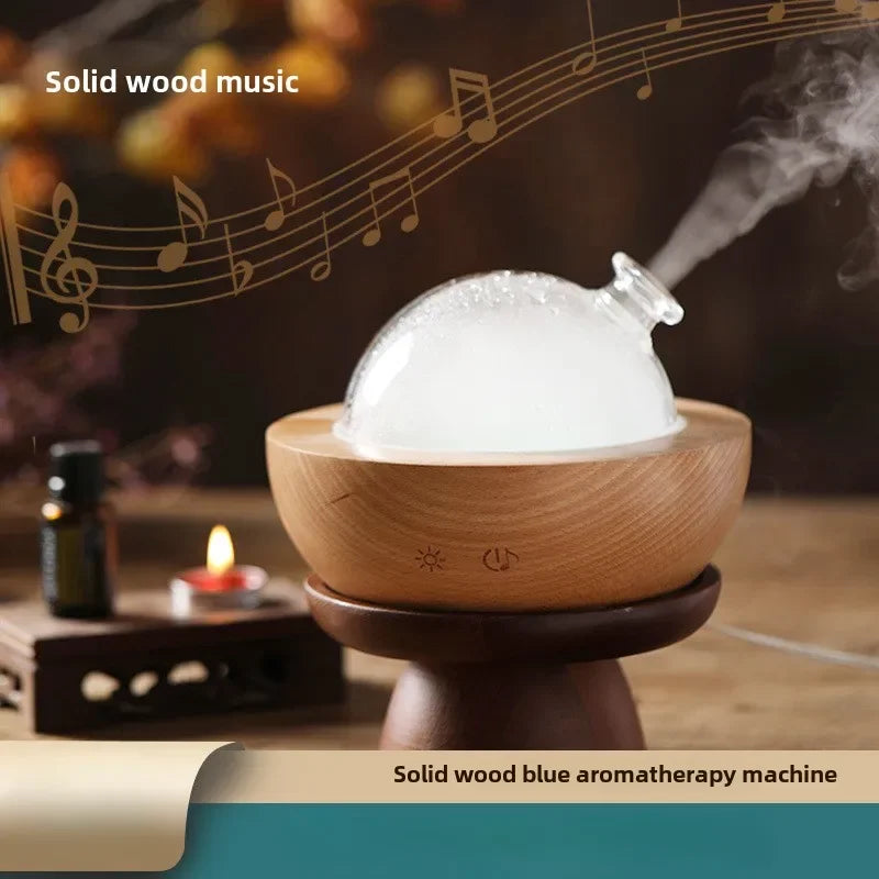 Essential Oil Diffuser Waterless Nebulizing Aromatherapy Beech Wood Glass for Home Office Gift Spa Yoga Difusor De Aroma