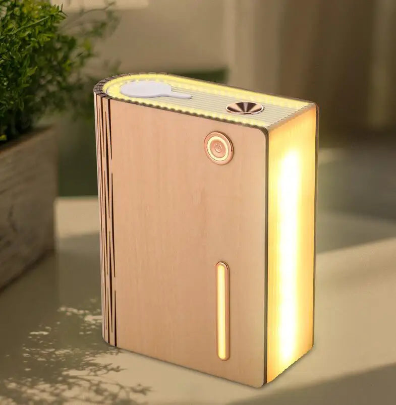 Creative new desk lamp book lamp humidifier wooden humidifier USB wireless night light book lamp humidifier