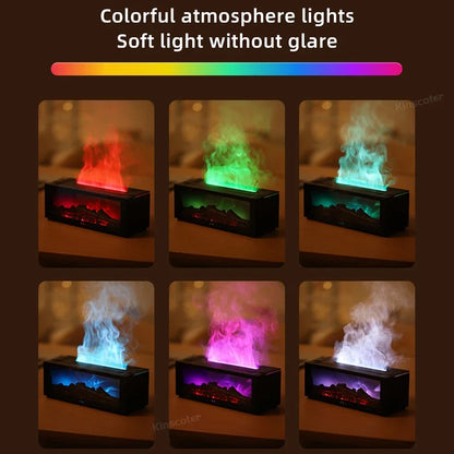 New Flame Fireplace Aroma Diffuser Air Humidifier with Timer Remote and Waterless Auto Off for Home Room Office Creative Gift