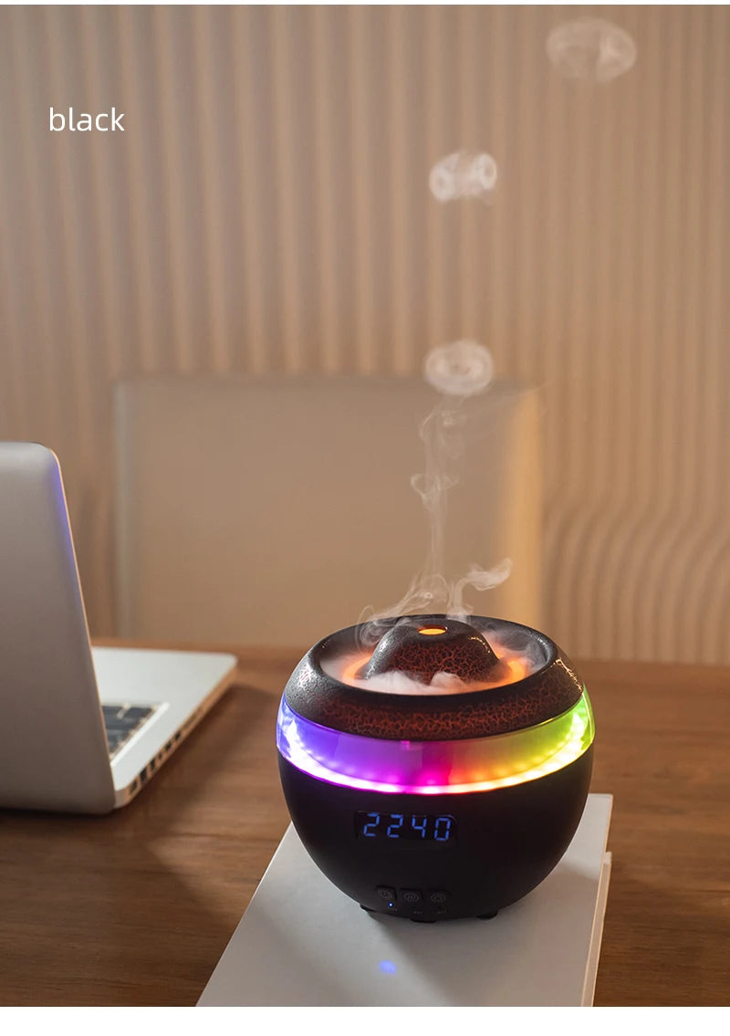 Flame Humidifier with Colorful LED Lights New Upgraded Essential Oil Diffusers, Decibel-Low Diffuser Humidifier for Home, Yoga