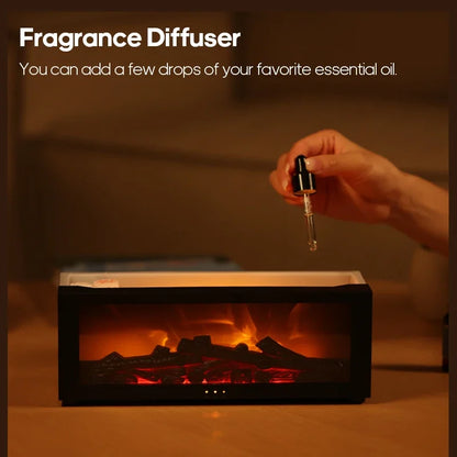 New Flame Fireplace Aroma Diffuser Air Humidifier with Timer Remote and Waterless Auto Off for Home Room Office Creative Gift