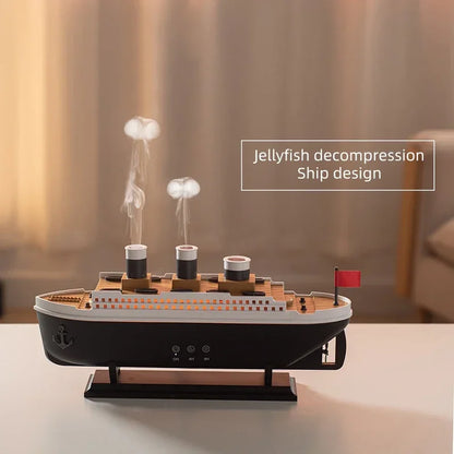 Luxury Ocean Liner Electric Aroma Air Humidifier Cruise Ship Model Aromatherapy Essential Oil Diffuser for Home Decoration